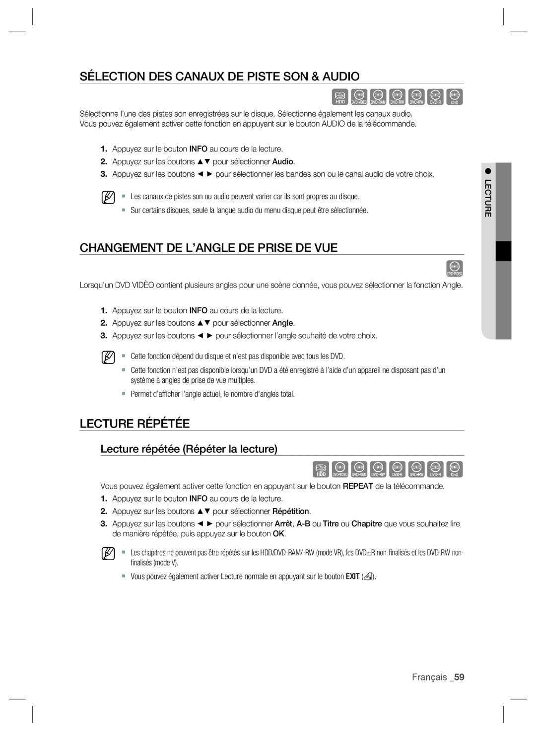 Samsung DVD-SH893/XEF manual Szxckld, Sélection DES Canaux DE Piste SON & Audio, Changement DE L’ANGLE DE Prise DE VUE 