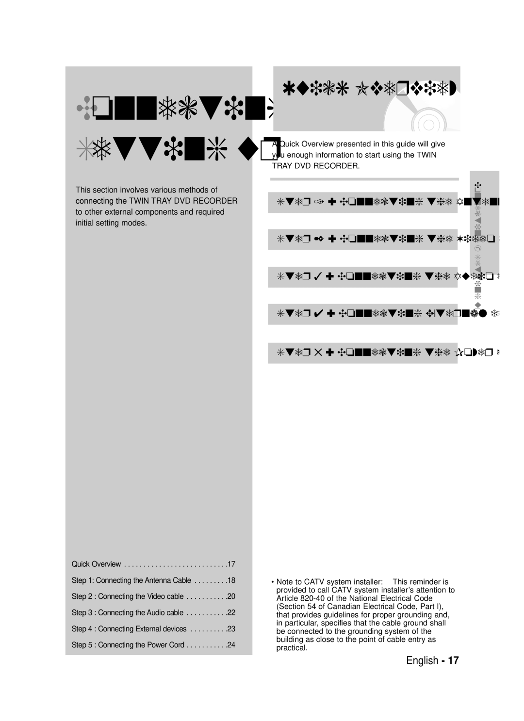 Samsung DVD-TR520 instruction manual Connecting & Setting up, Quick Overview 