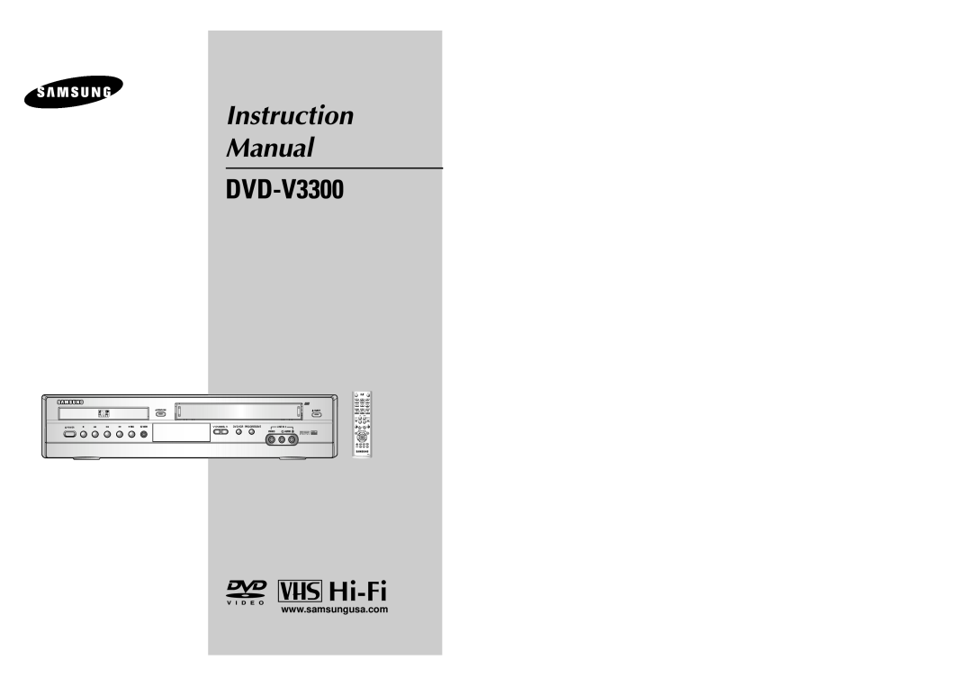 Samsung DVD-V3300 instruction manual Instruction Manual, Dvd/Vcr Progressive, Power, Channel, Line In 