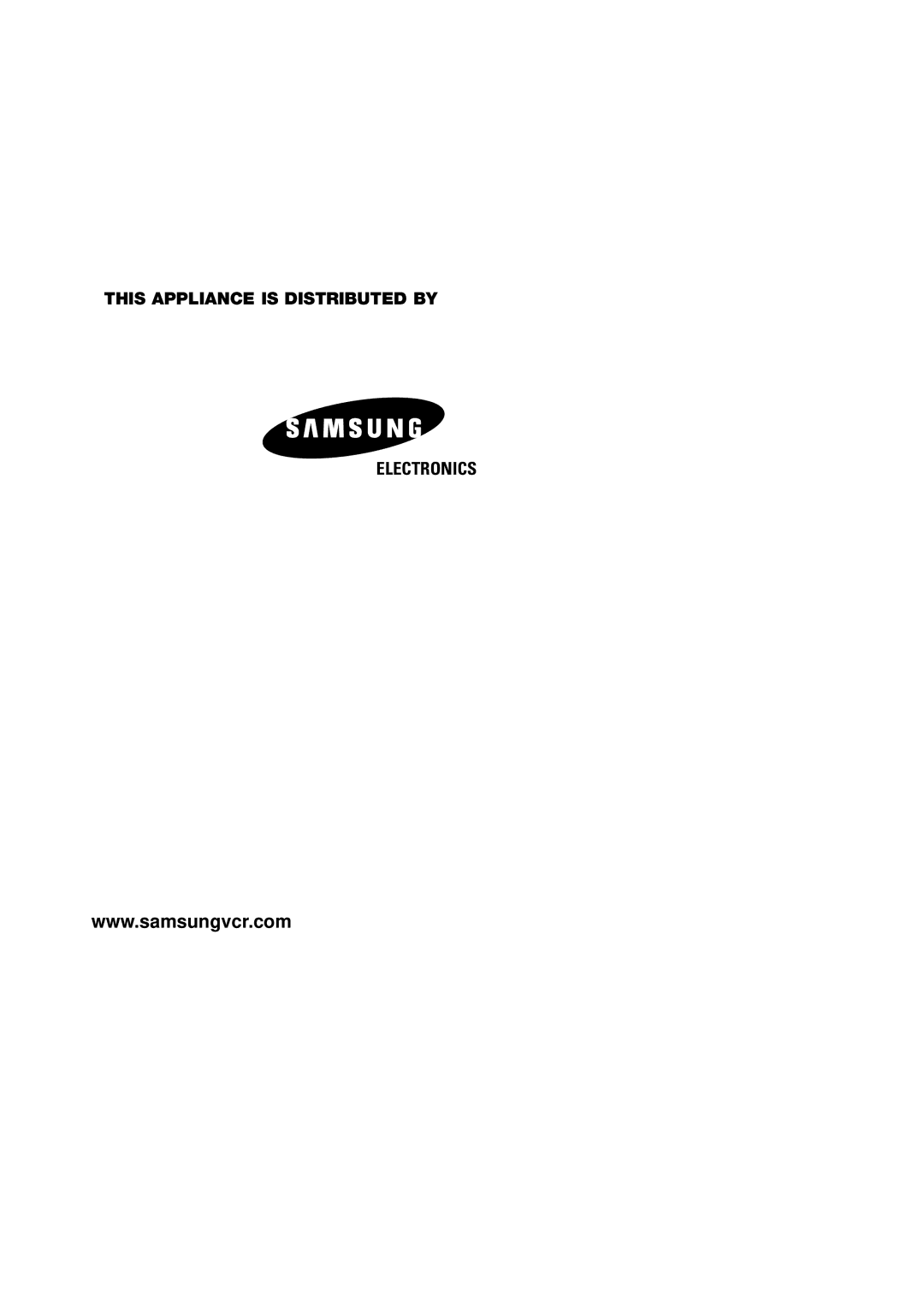 Samsung DVD-V440, DVD-V340, DVD-V540 instruction manual This Appliance is Distributed by Electronics 