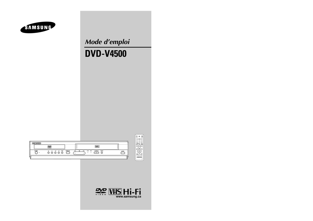 Samsung DVD-V4500 instruction manual Mode d’emploi 