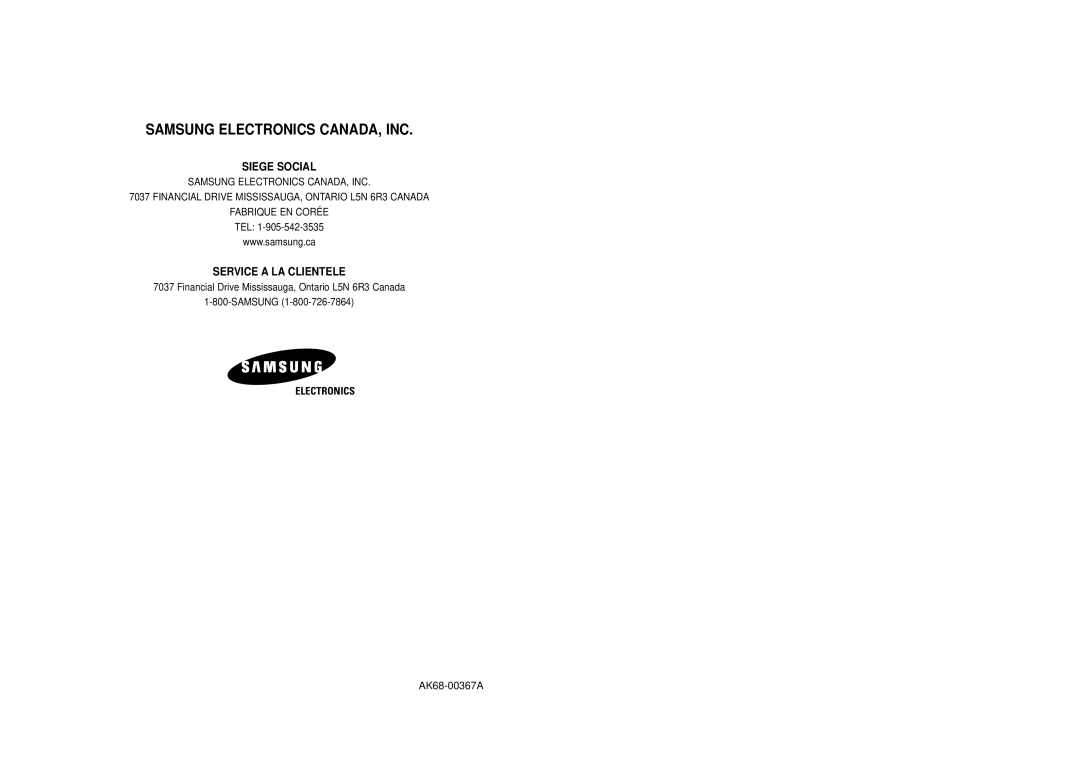 Samsung DVD-V4500 instruction manual Service a LA Clientele 