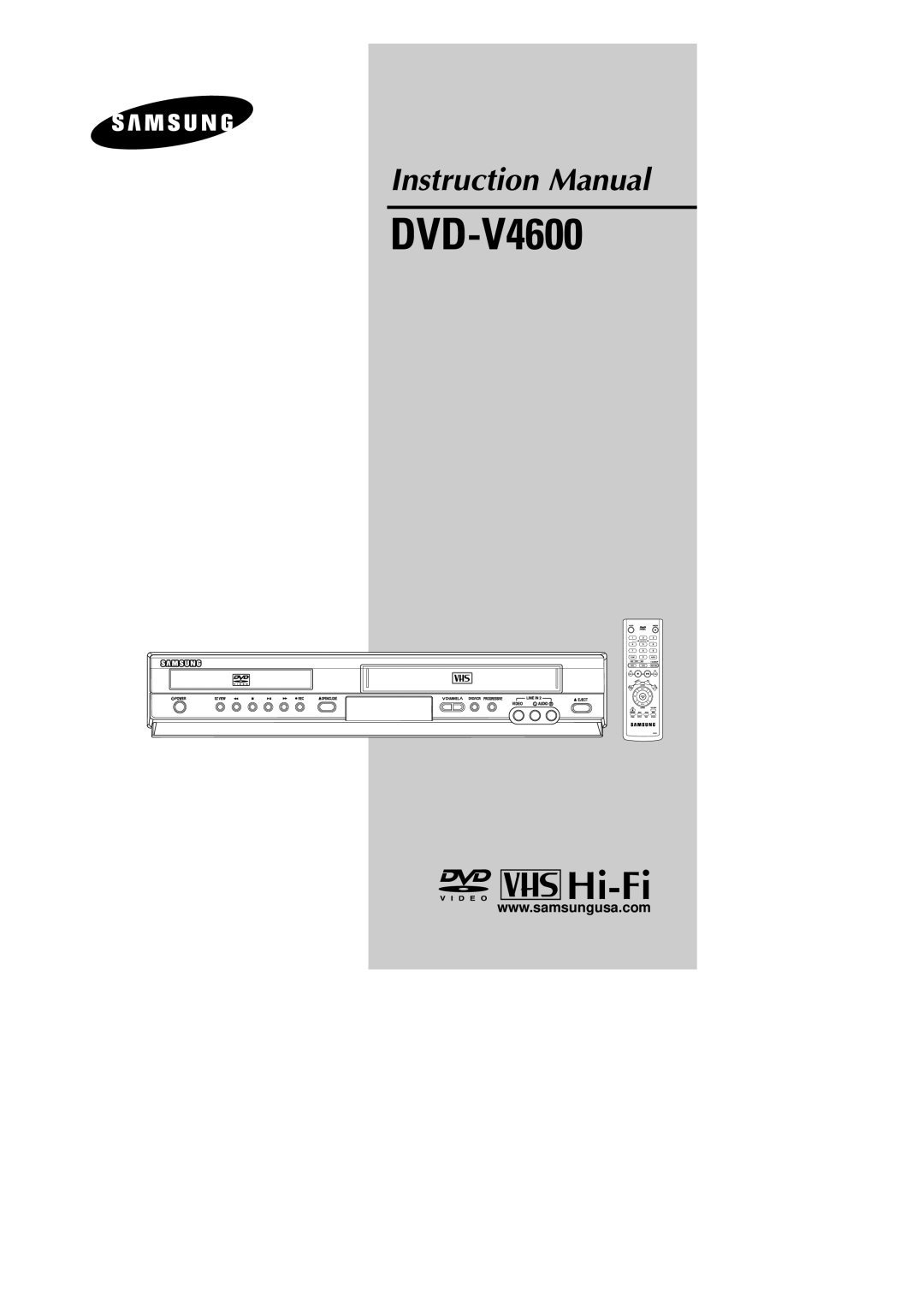 Samsung DVD-V4600 instruction manual 