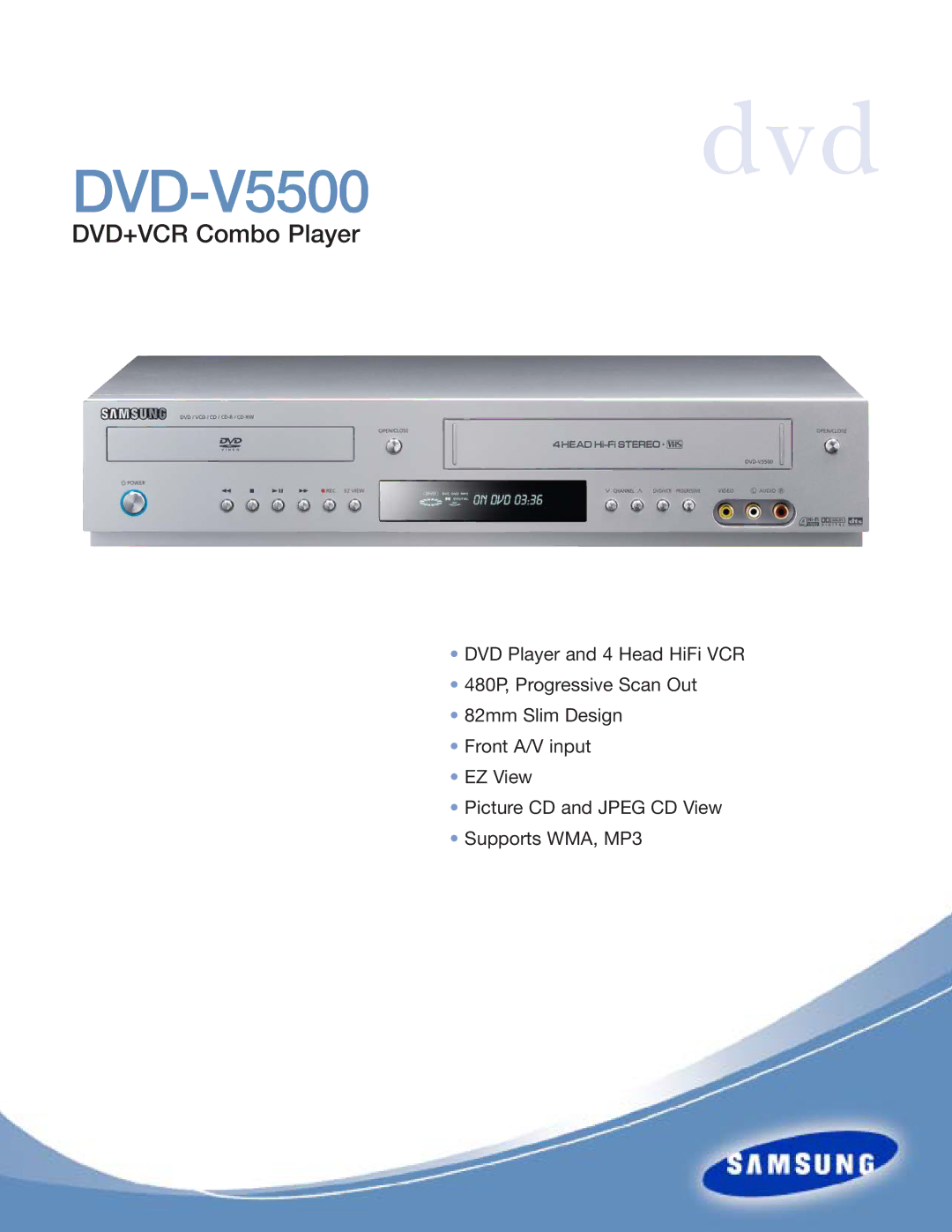 Samsung DVD-V5500 manual Dvd 