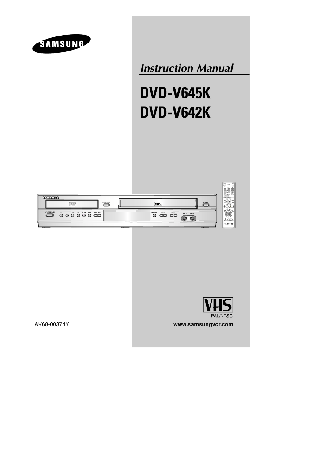 Samsung instruction manual DVD-V645K DVD-V642K 