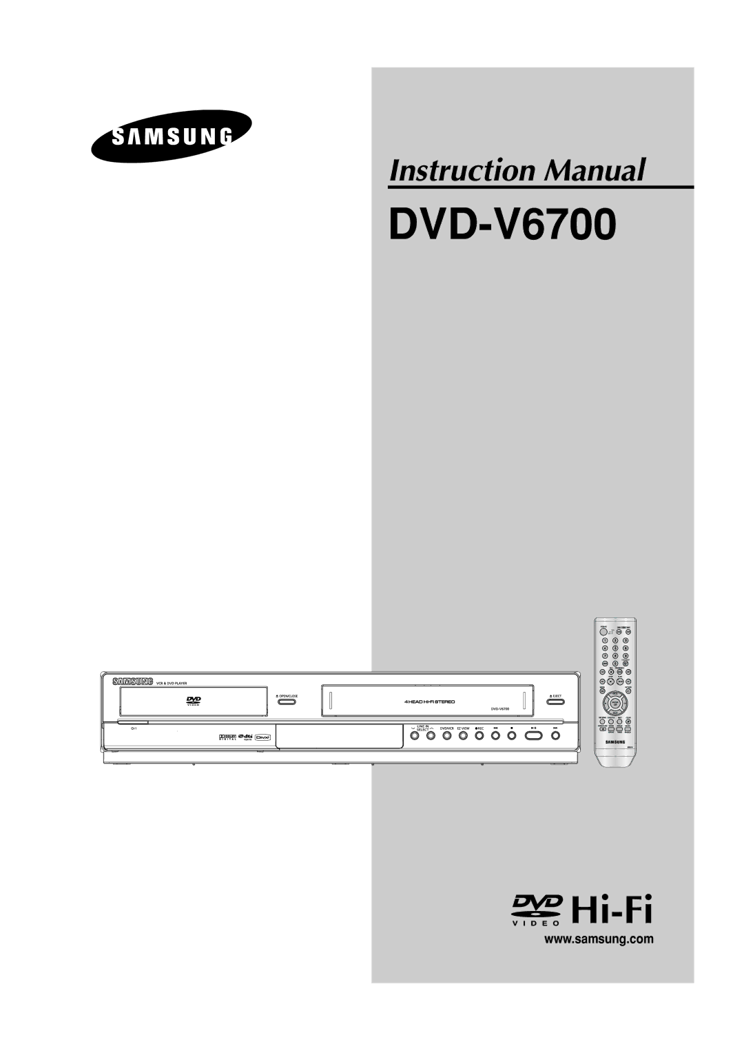 Samsung DVD-V6700 instruction manual 