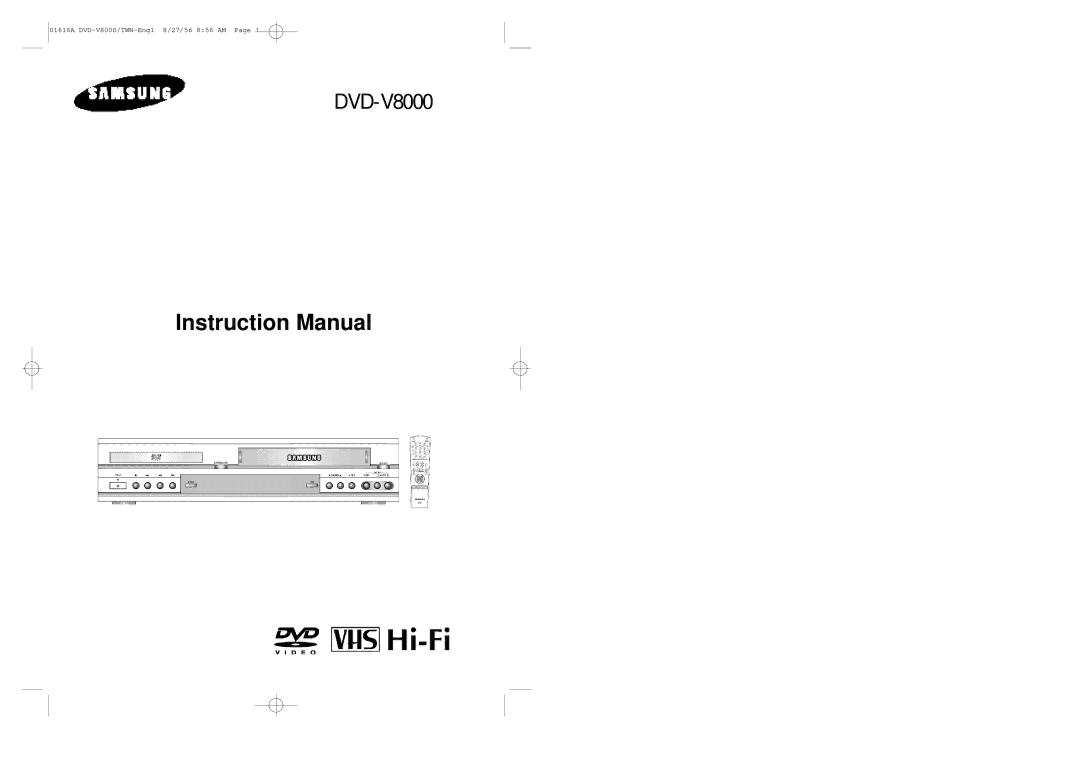 Samsung DVD-V8000 instruction manual 