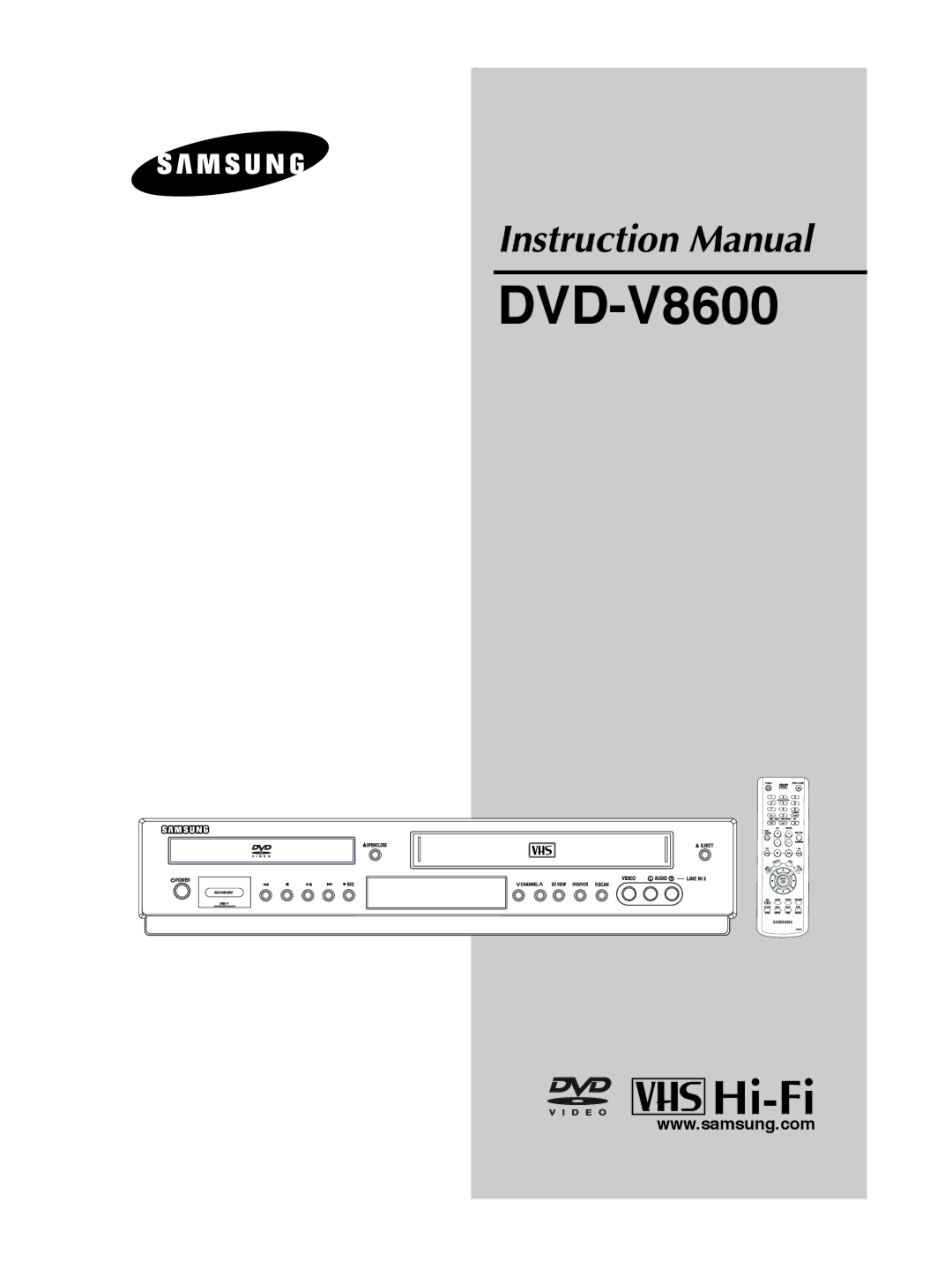 Samsung DVD-V8600 instruction manual 