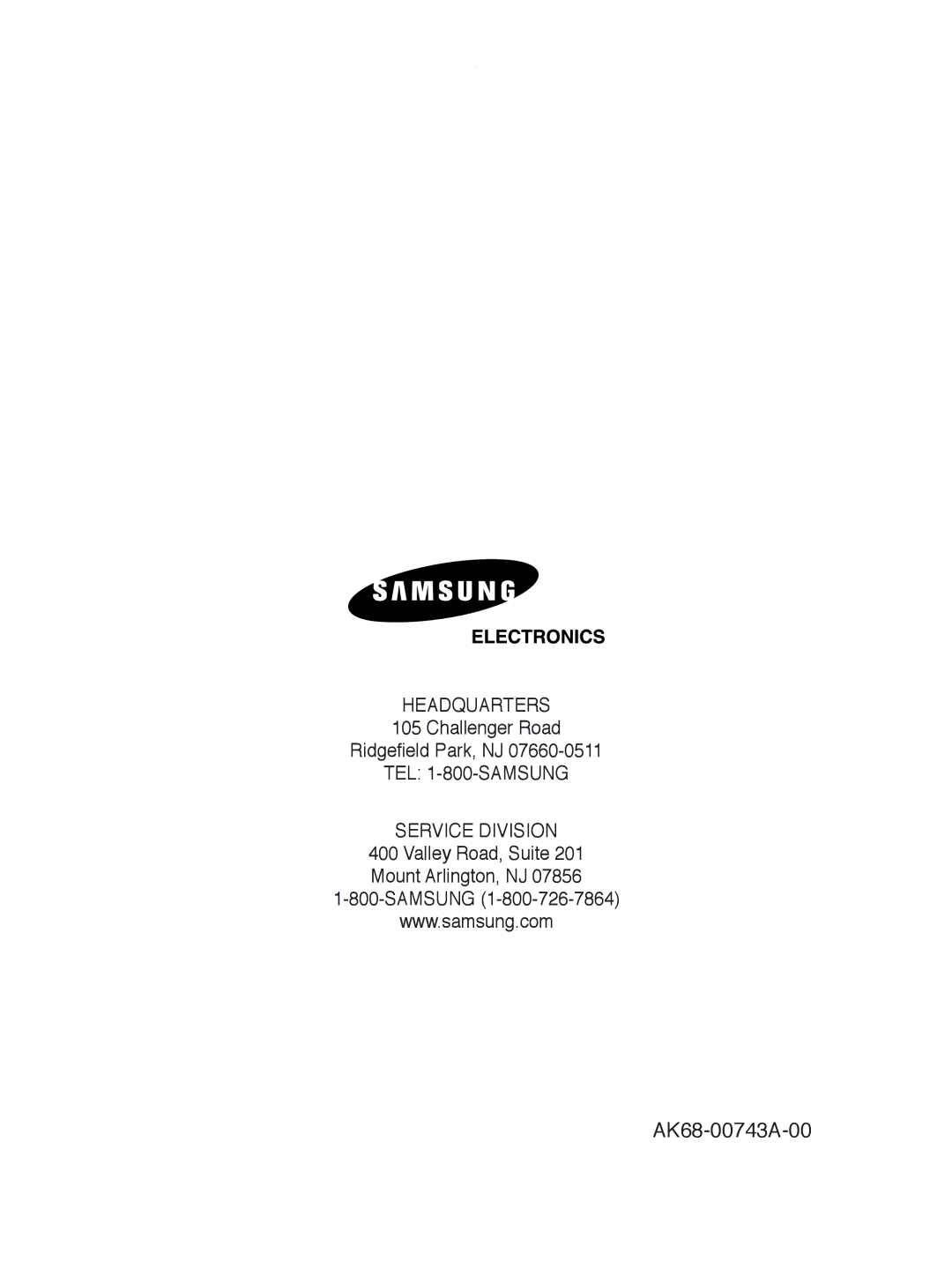 Samsung DVD-V8600 instruction manual AK68-00743A-00 