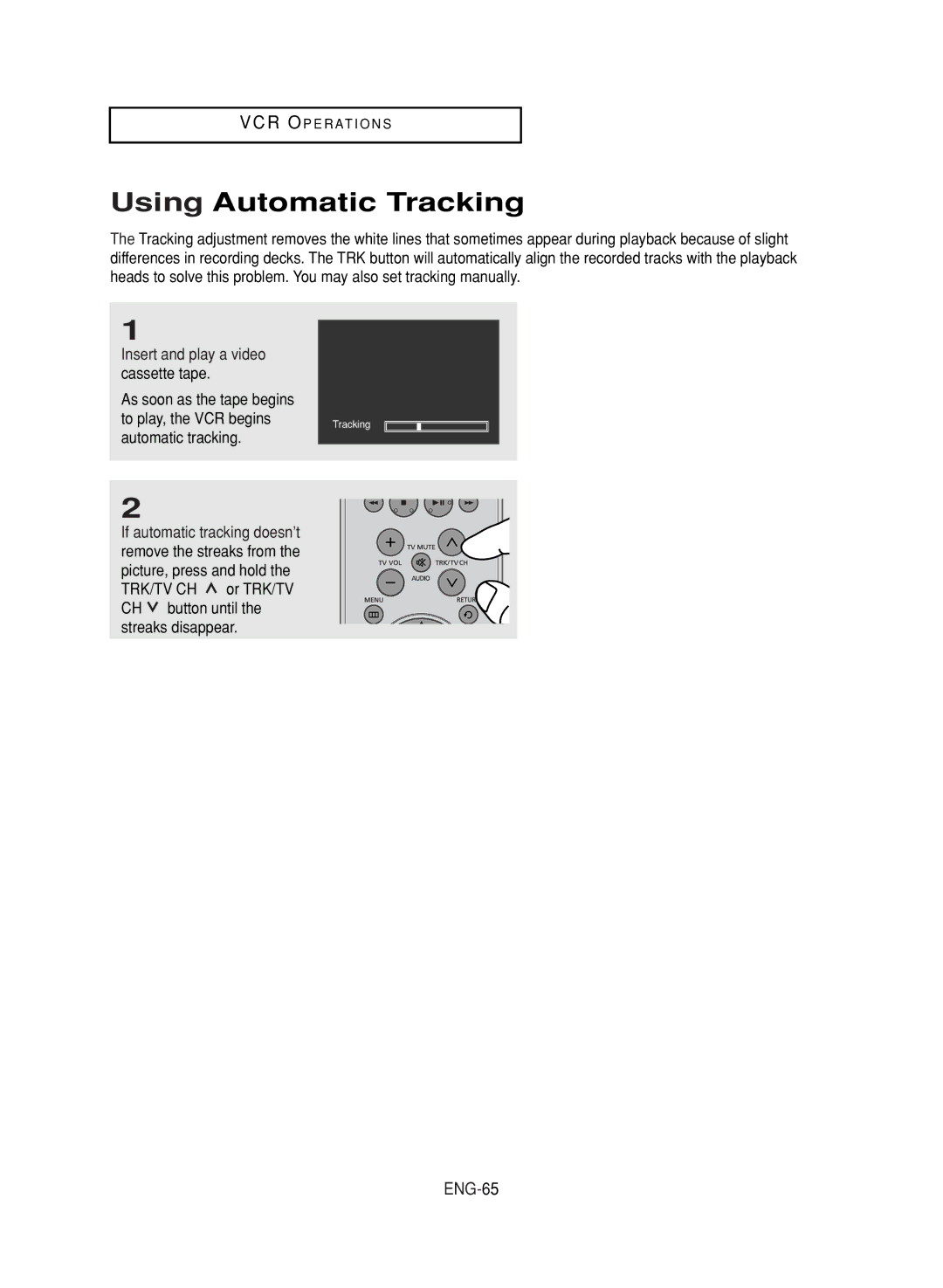 Samsung DVD-V9700 instruction manual Using Automatic Tracking, ENG-65 