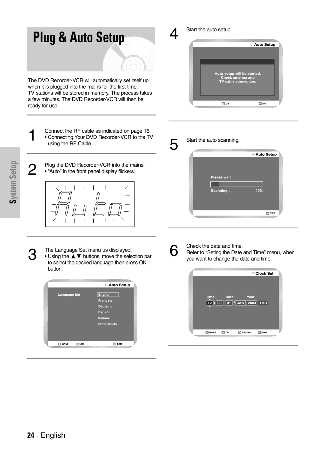 Samsung DVD-VR300E/EUR manual Plug & Auto Setup 