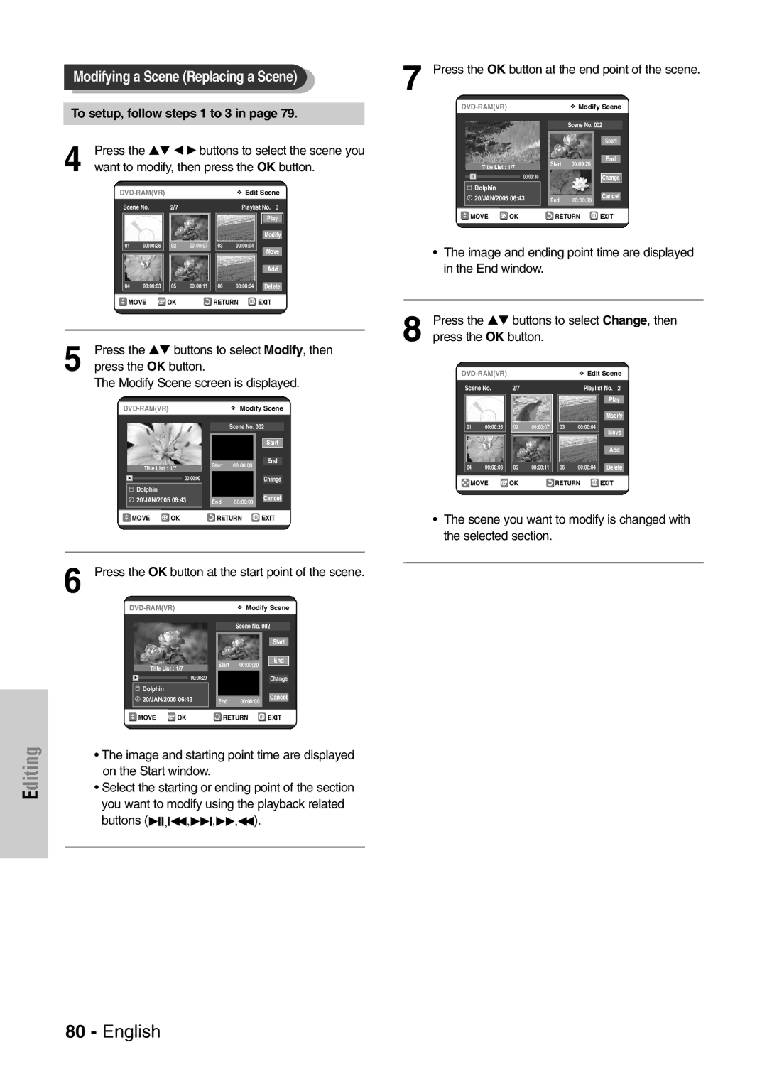 Samsung DVD-VR320/EUR manual To setup, follow steps 1 to 3, Press the OK button 