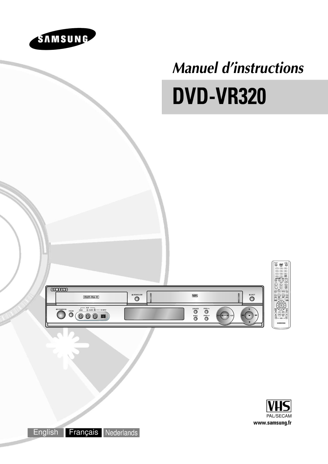 Samsung DVD-VR320/XEF, DVD-VR320P manual 