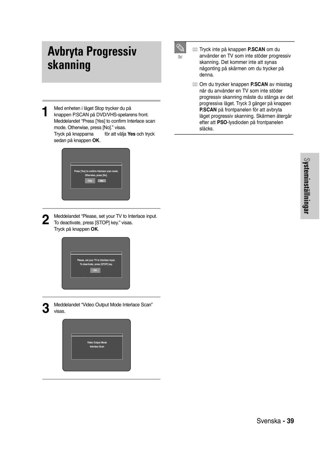 Samsung DVD-VR320/XEE manual Skanning 