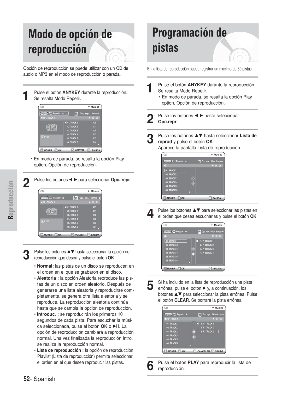 Samsung DVD-VR320/SED, DVD-VR320/XEG, DVD-VR320/XEF, DVD-VR320/XET, DVD-VR320/XEO manual Se resalta Modo Repetir, Opc.repr 