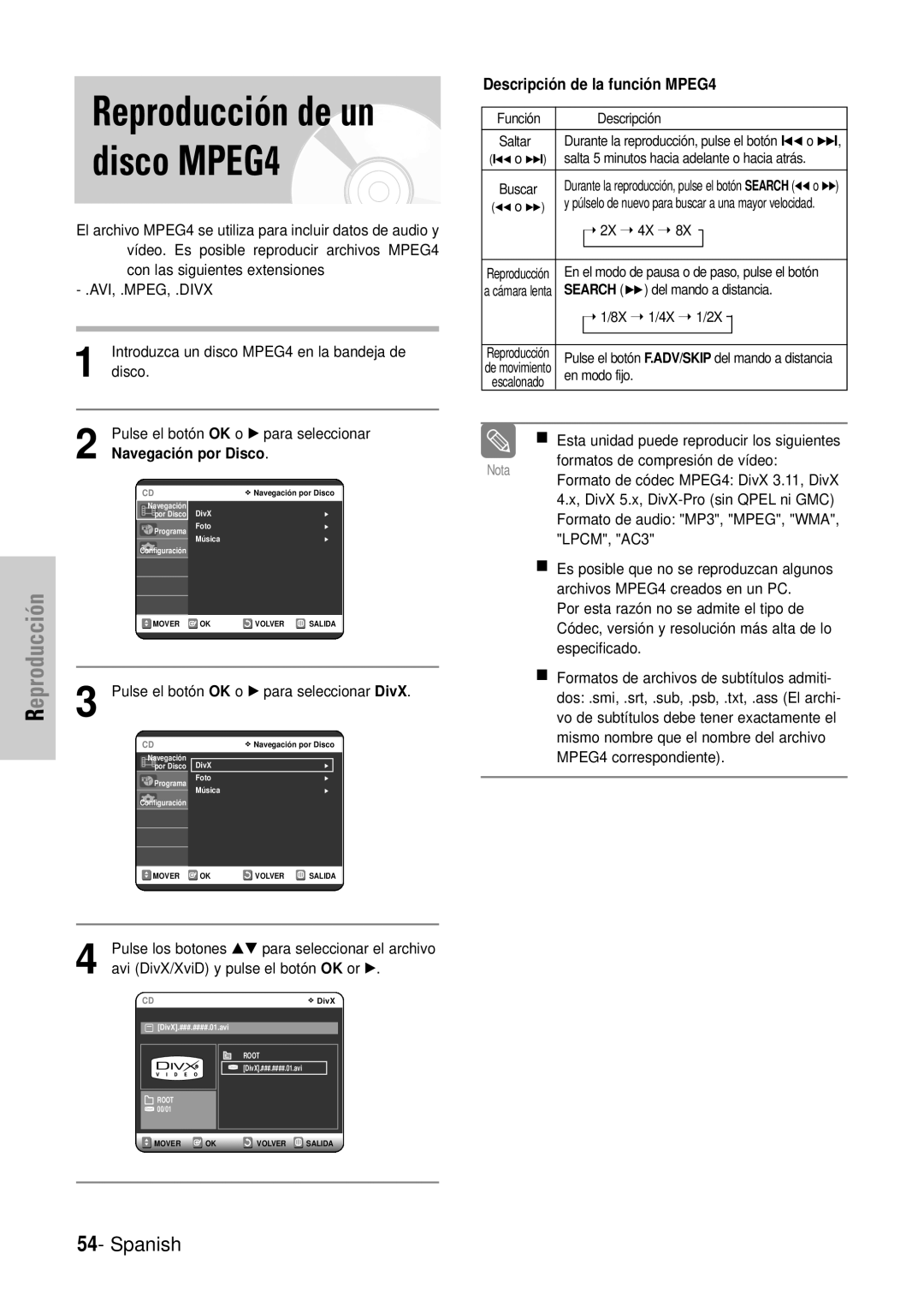 Samsung DVD-VR320/XEE, DVD-VR320/XEG, DVD-VR320/XEF, DVD-VR320/XET, DVD-VR320/XEO, DVD-VR320/SED manual Navegación por Disco 