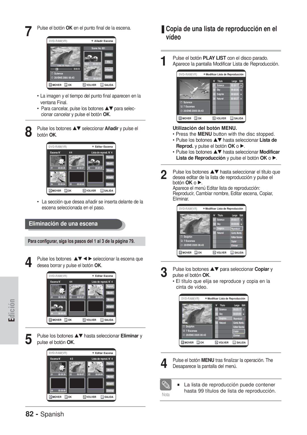 Samsung DVD-VR320/XEC, DVD-VR320/XEG, DVD-VR320/XEF, DVD-VR320/XET, DVD-VR320/XEO, DVD-VR320/SED, DVD-VR320/XEU manual Eliminar 