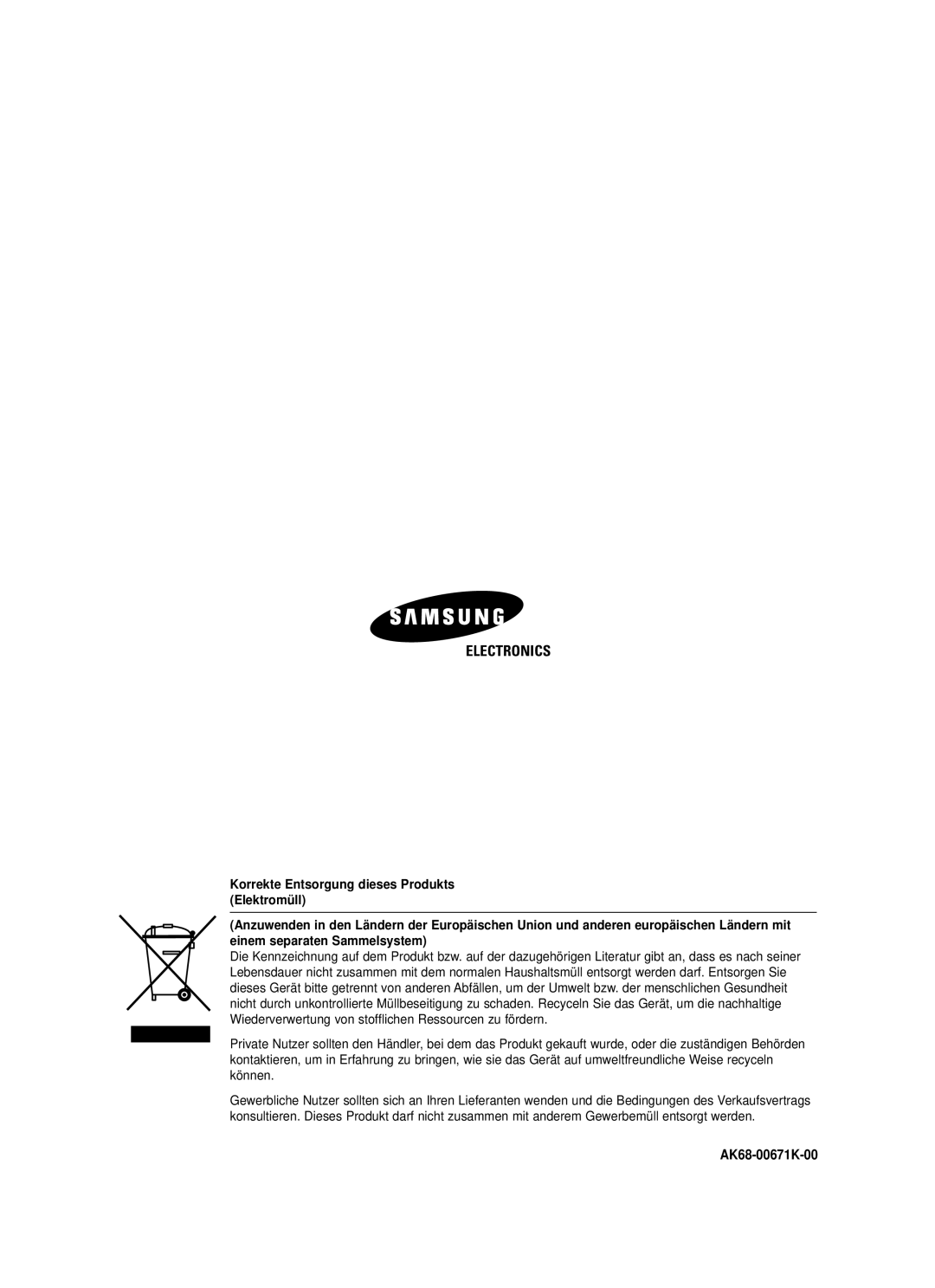 Samsung DVD-VR320/XEG manual Electronics 