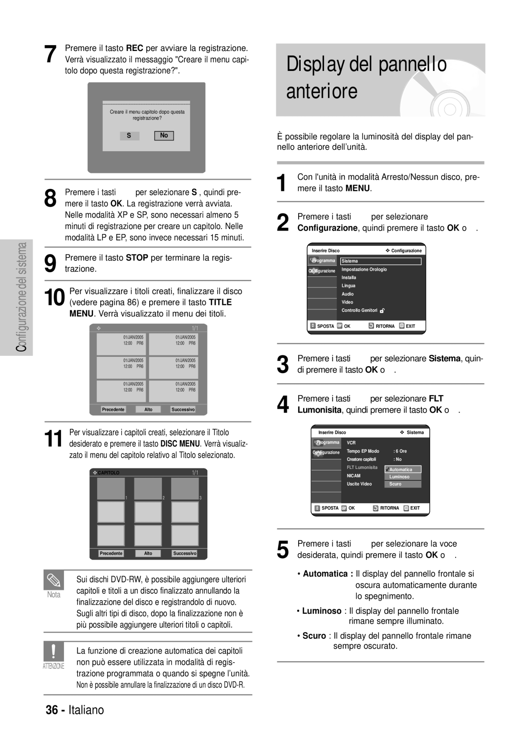 Samsung DVD-VR320/XET manual Premere il tasto REC per avviare la registrazione, Tolo dopo questa registrazione?, Trazione 