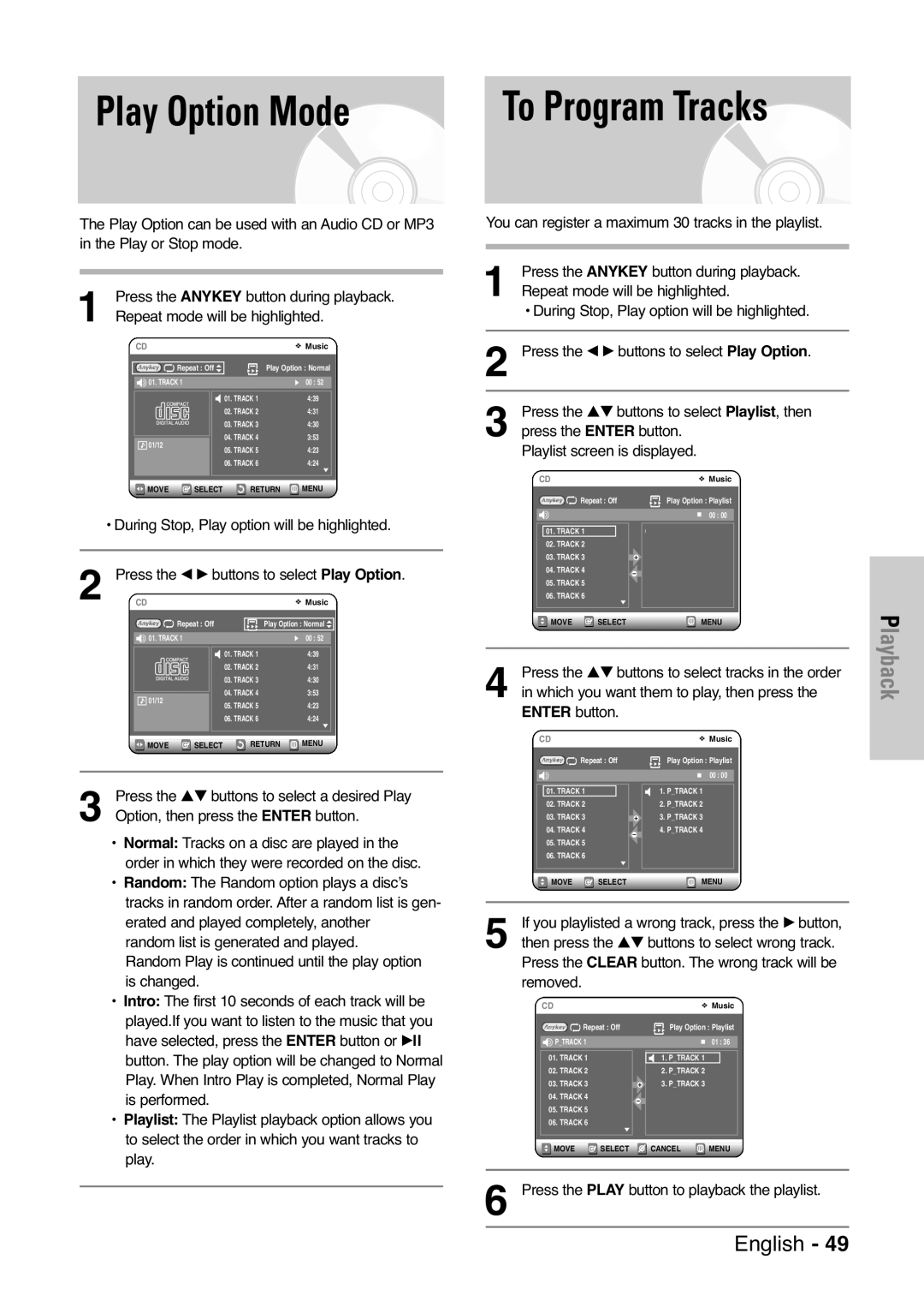 Samsung DVD-VR325 instruction manual Play Option Mode, Repeat mode will be highlighted 