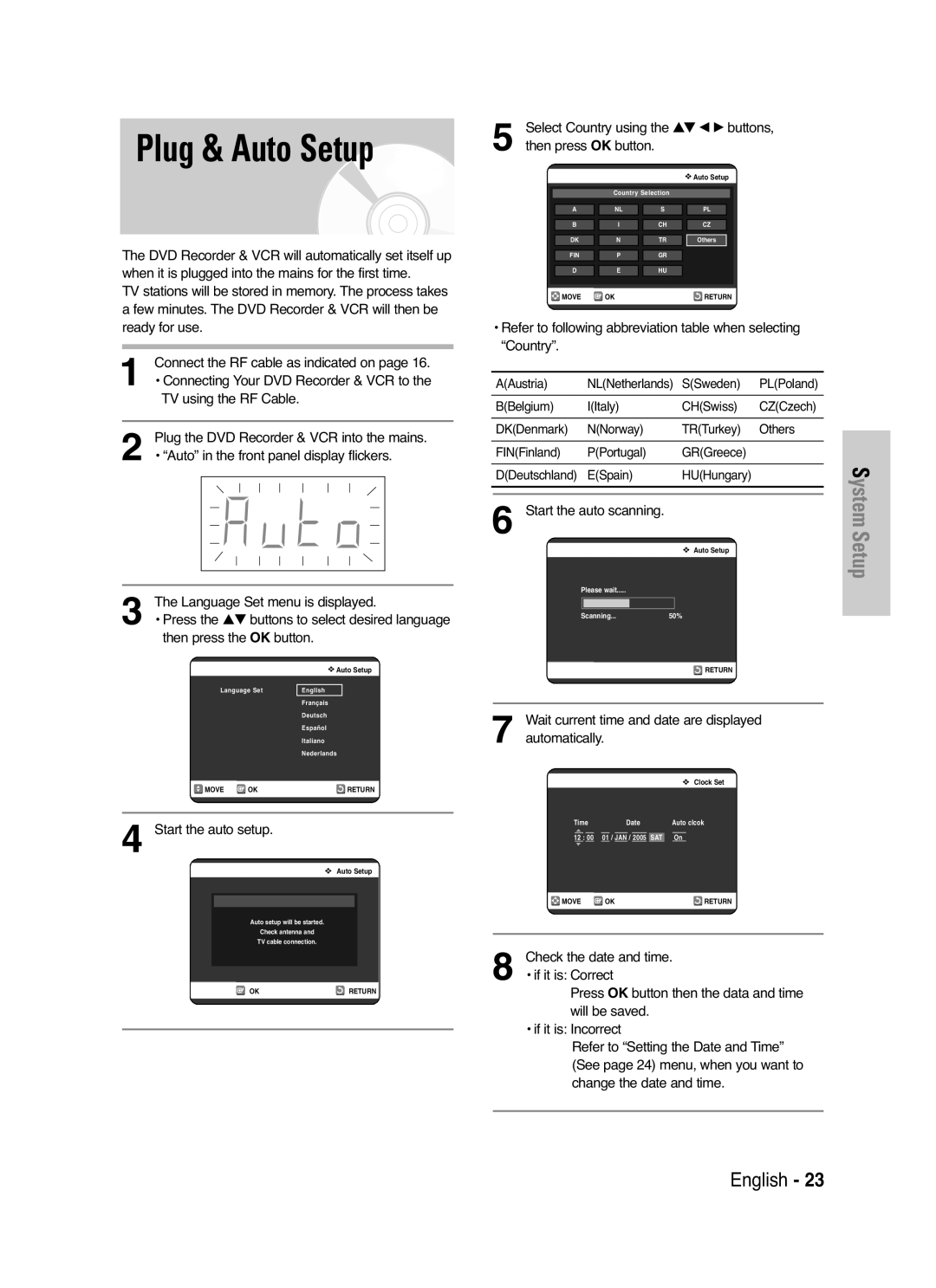 Samsung DVD-VR325/XEF, DVD-VR325P manual Plug & Auto Setup 