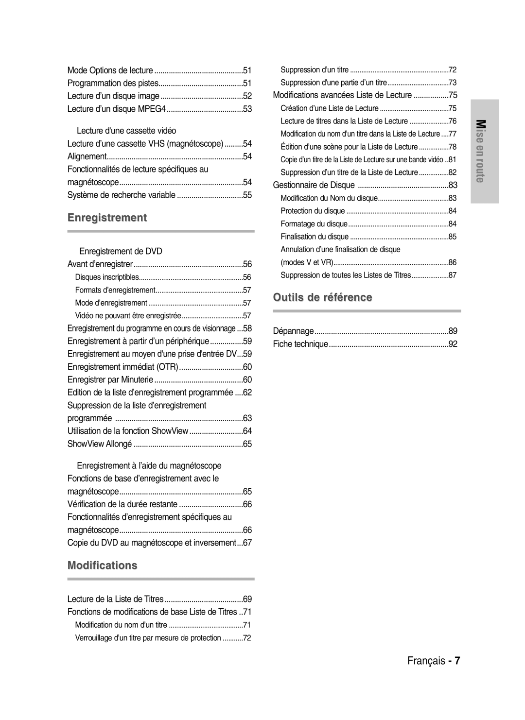 Samsung DVD-VR325/XEF manual Lecture d’une cassette VHS magnétoscope Alignement, Magnétoscope Système de recherche variable 