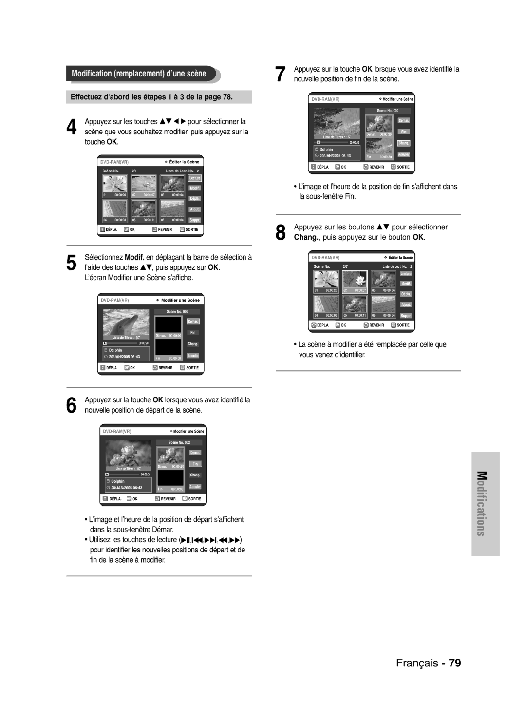 Samsung DVD-VR325/XEF, DVD-VR325P manual Effectuez dabord les étapes 1 à 3 de la 