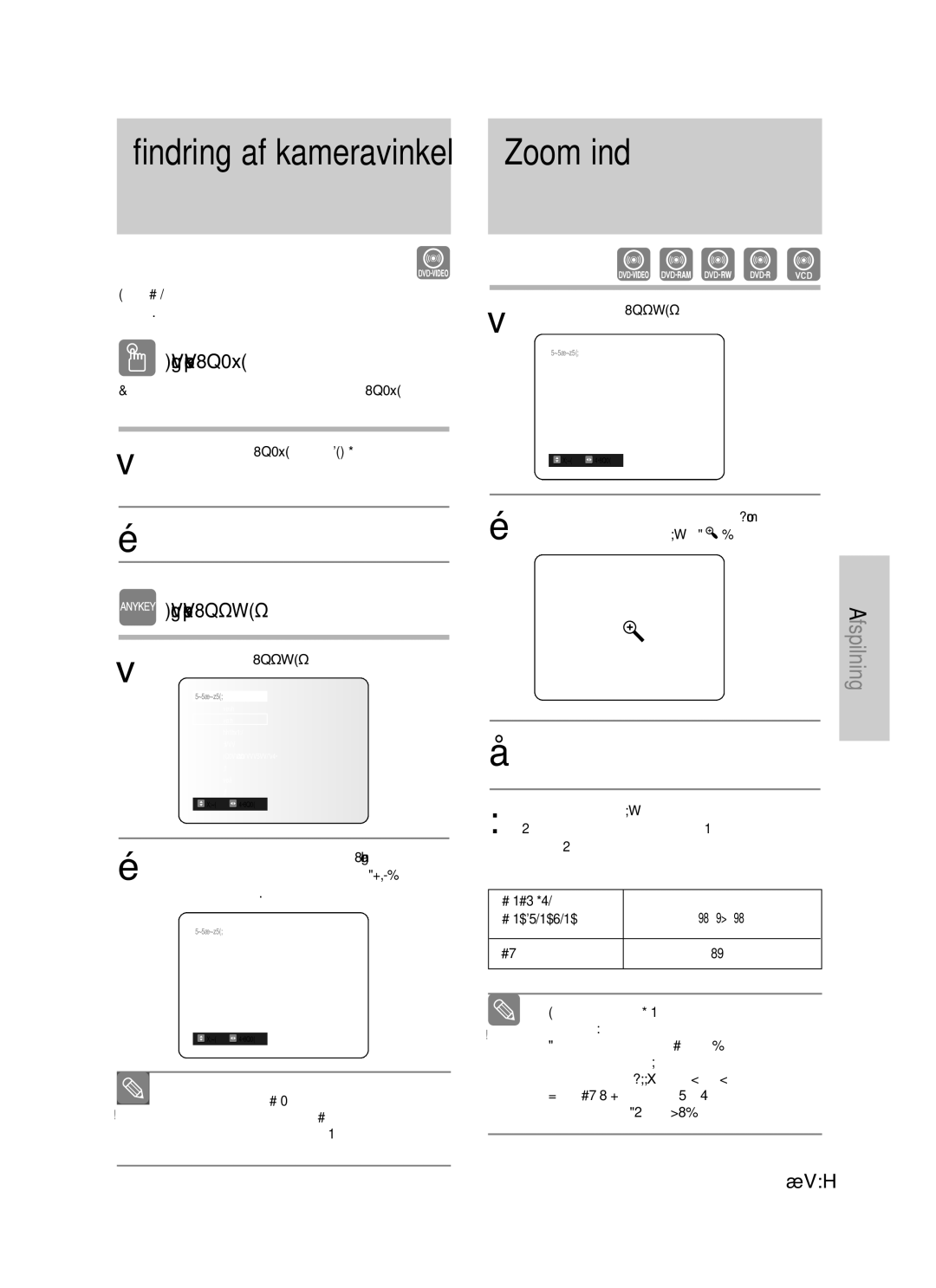 Samsung DVD-VR325/XEE manual Brug knappen Angle 