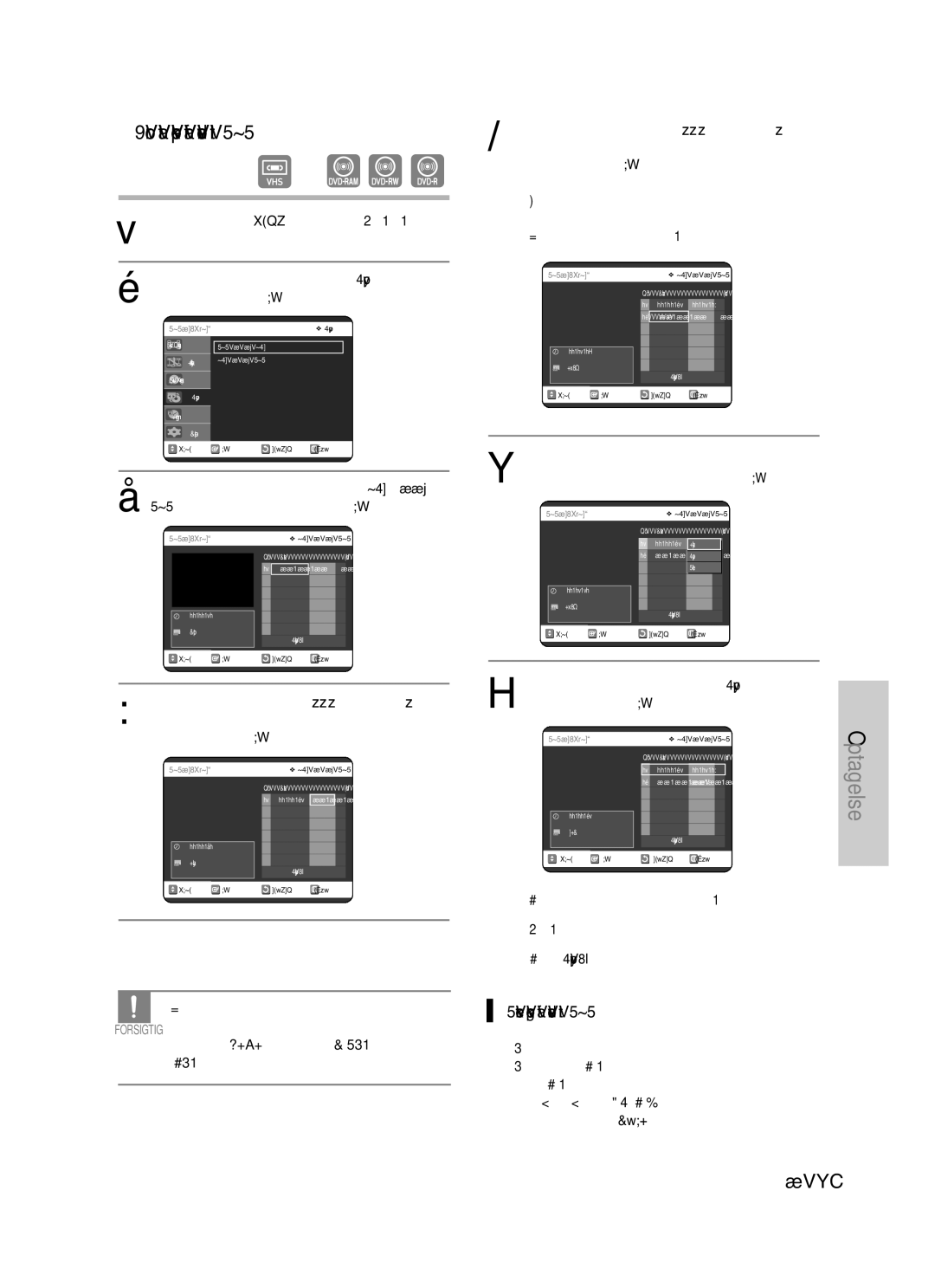 Samsung DVD-VR325/XEE manual For at kopiere fra video til DVD, Direkte kopiering af video til DVD 