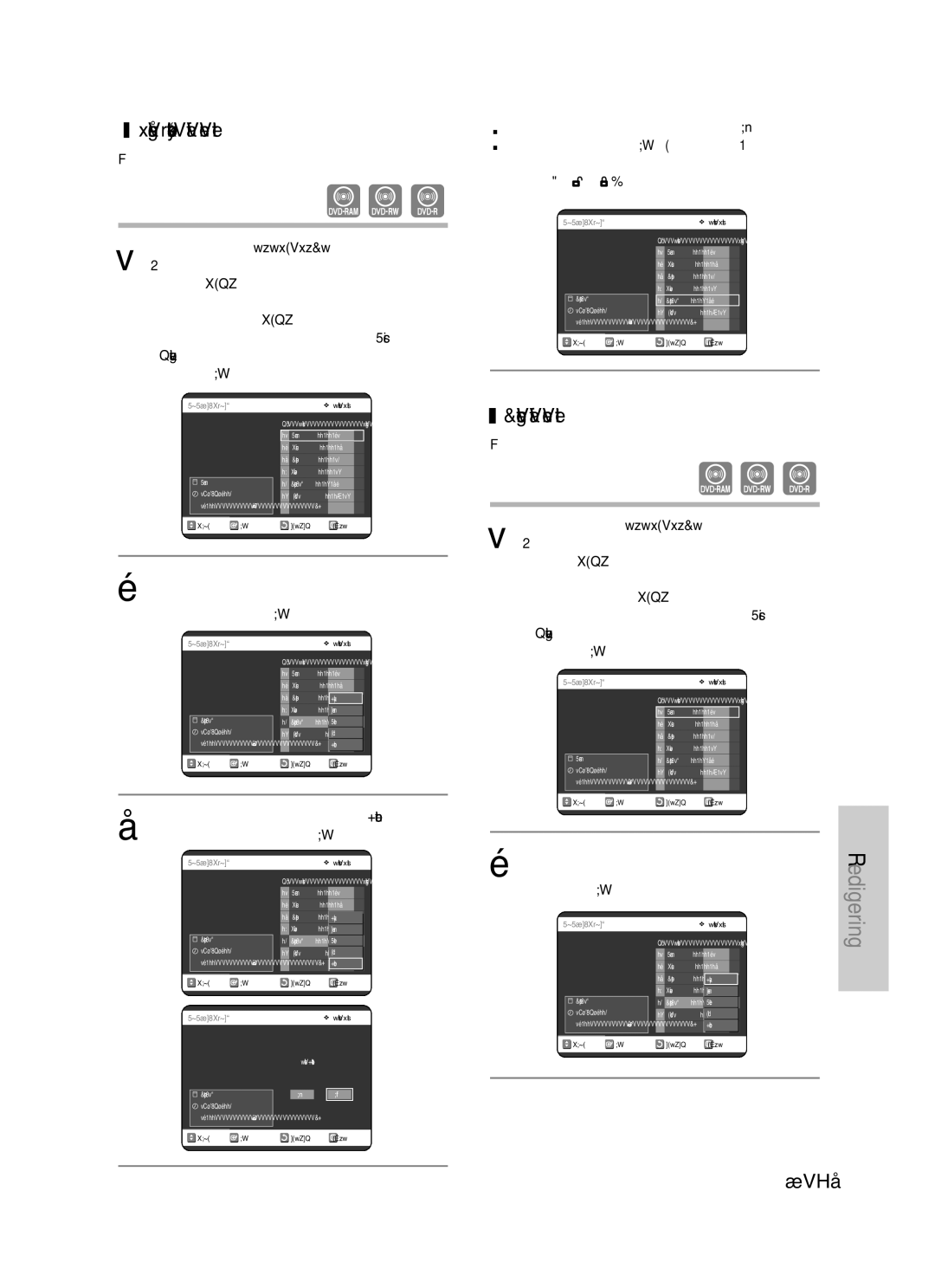 Samsung DVD-VR325/XEE manual Låsning beskyttelse af en titel, Sletning af en titel 