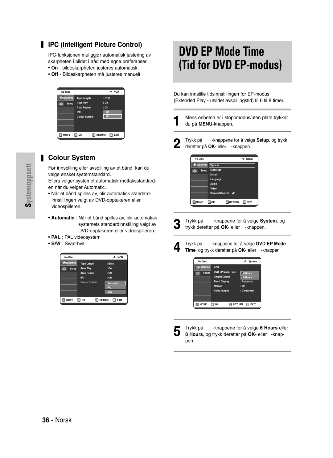 Samsung DVD-VR325/XEE manual IPC Intelligent Picture Control, Colour System 