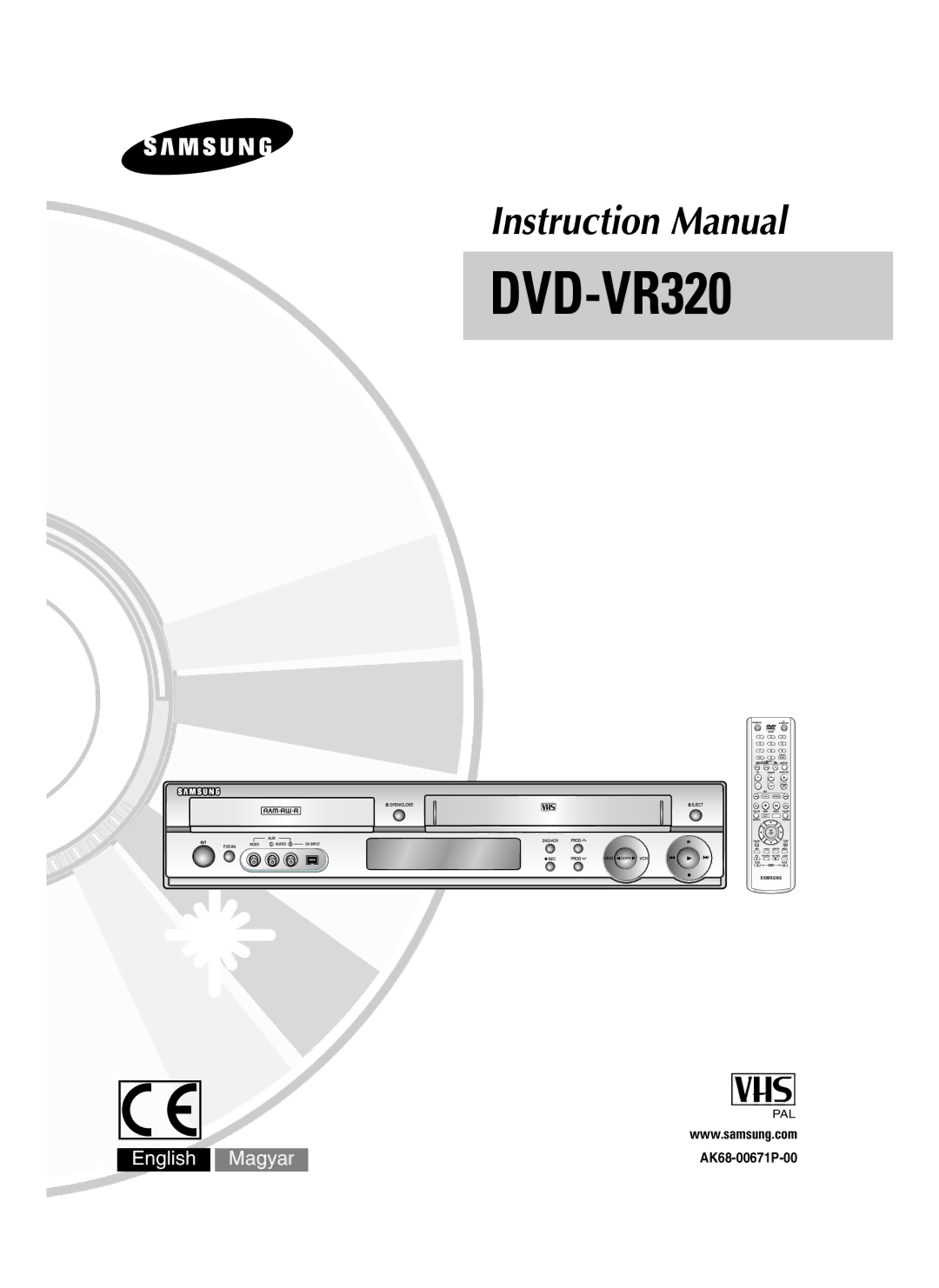 Samsung DVD-VR325/EUR, DVD-VR325/XEG, DVD-VR325/XEH manual 