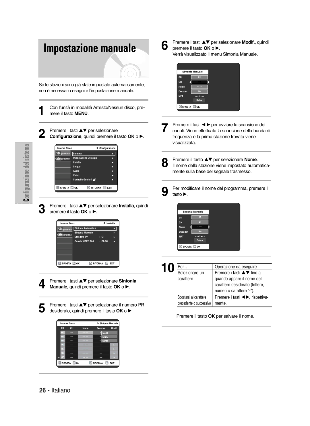 Samsung DVD-VR325/XET Impostazione manuale 