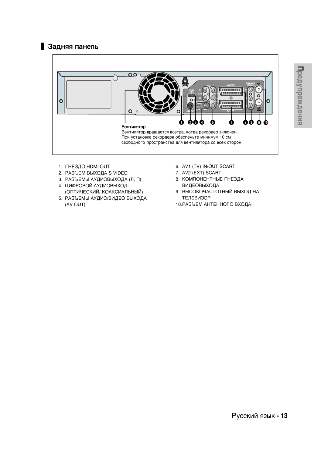 Samsung DVD-VR325/XEV manual AV1 TV IN/OUT Scart, AV2 EXT Scart, Av Out 