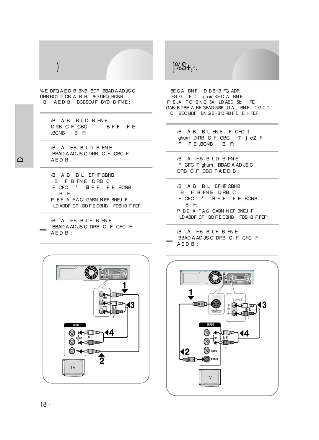 Samsung DVD-VR325/XEV manual ÈÓ‰ÒÓÂ‰ËÌÂÌËÂ ‡Û‰ËÓ/‚Ë‰ÂÓÍ‡·ÂÎﬂ, 18 êÛÒÒÍËÈ ﬂÁ˚Í 