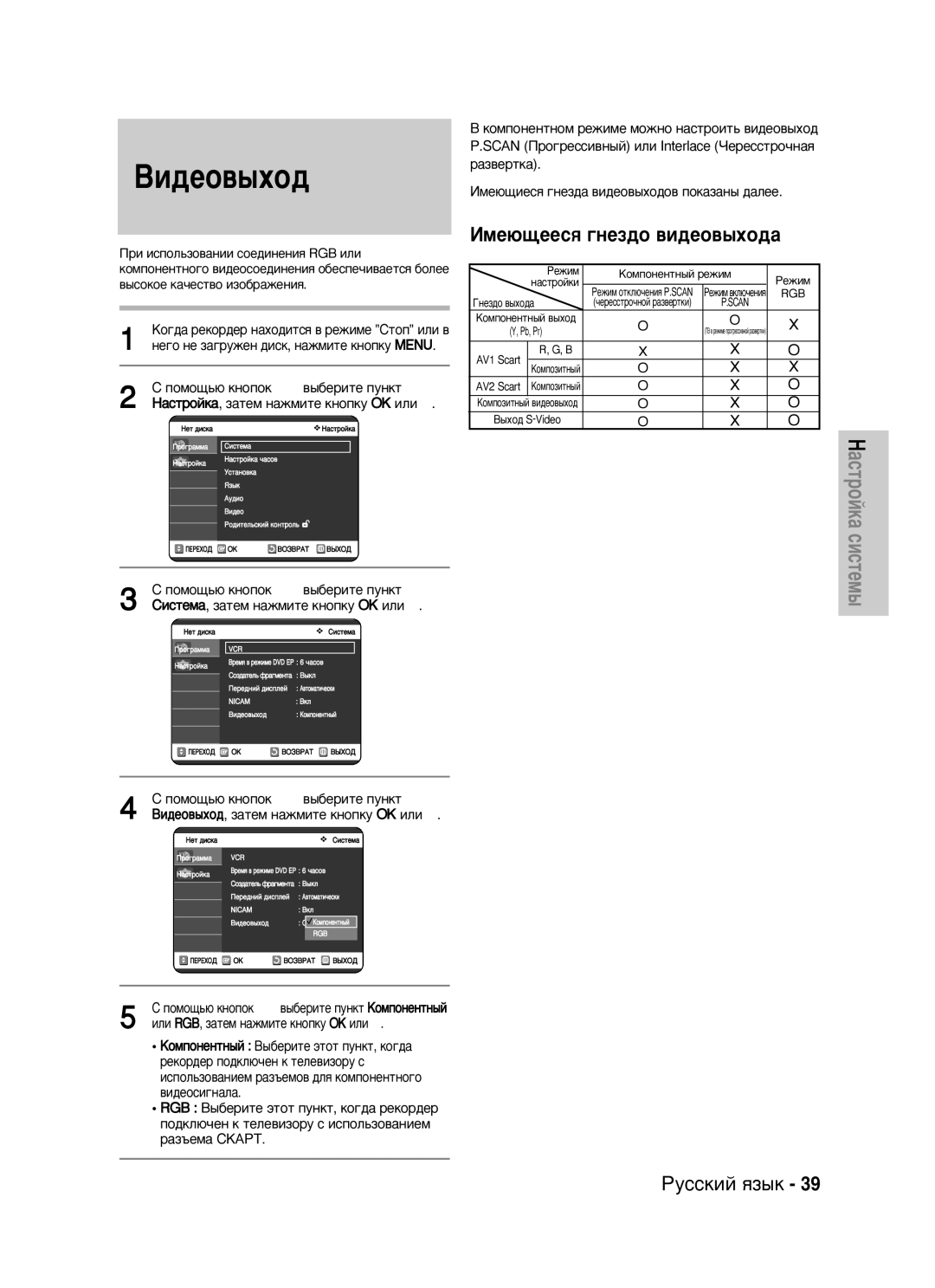 Samsung DVD-VR325/XEV manual ÇË‰ÂÓ‚˚ıÓ‰, ÀÏÂ˛˘ÂÂÒﬂ „ÌÂÁ‰Ó ‚Ë‰ÂÓ‚˚ıÓ‰‡, ÔÓÏÓ˘¸˛ Íìóôóí …† ‚˚·ÂËÚÂ Ôûìíú äÓÏÔÓÌÂÌÚÌ˚È 