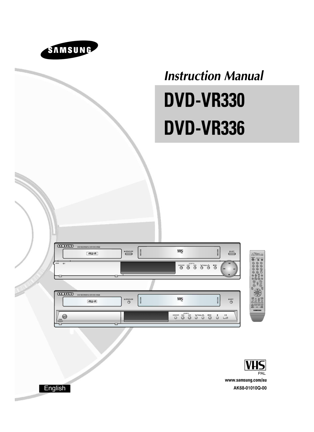 Samsung DVD-VR330/HAC, DVD-VR330/XEC, DVD-VR330/XSG manual DVD-VR330 DVD-VR336 