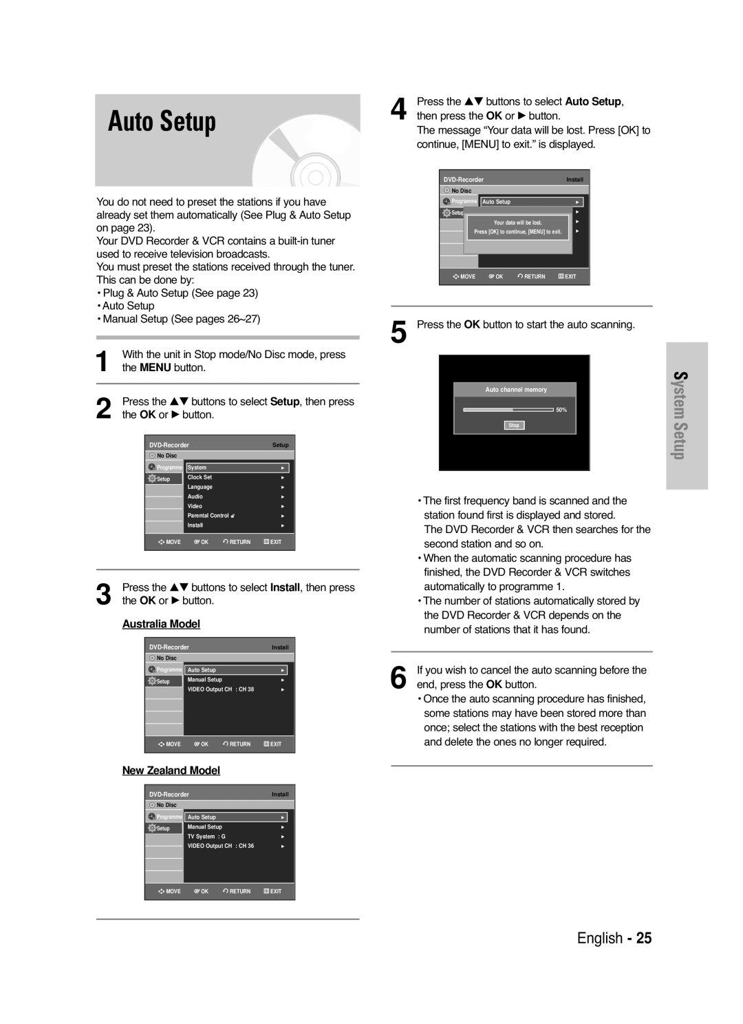 Samsung DVD-VR330/HAC, DVD-VR330/XEC With the unit in Stop mode/No Disc mode, press, Menu Button, Then press, Or √ button 