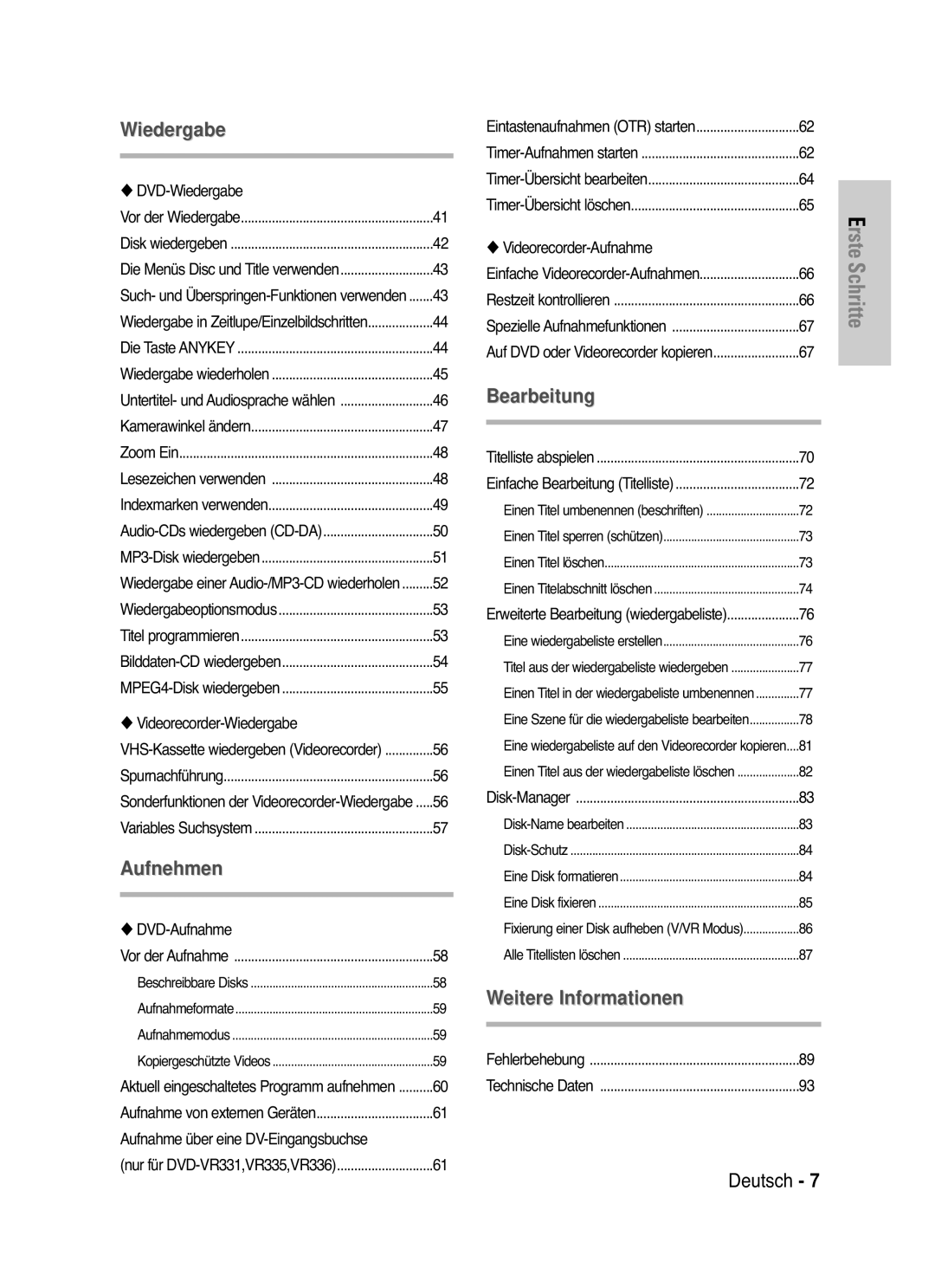 Samsung DVD-VR330/XEG manual Wiedergabe einer Audio-/MP3-CD wiederholen, Aktuell eingeschaltetes Programm aufnehmen 