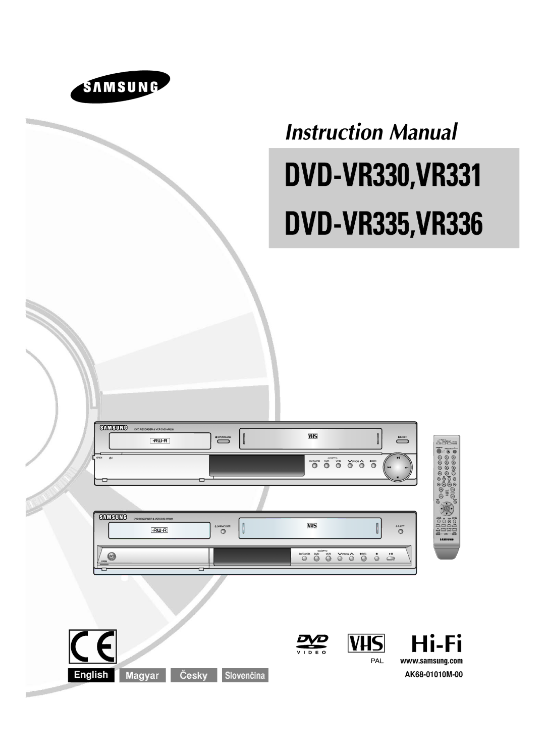 Samsung DVD-VR336/XEH, DVD-VR330/XET, DVD-VR330/XEH, DVD-VR336/XET manual DVD-VR330,VR331 DVD-VR335,VR336 