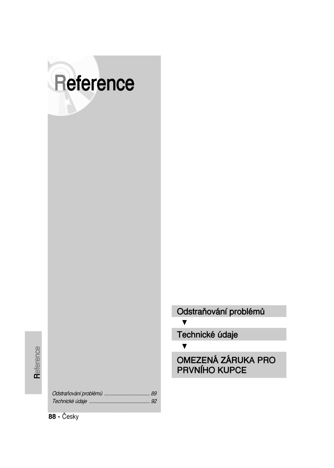 Samsung DVD-VR330/XET, DVD-VR336/XEH, DVD-VR330/XEH, DVD-VR336/XET manual Reference, 88 âesky 