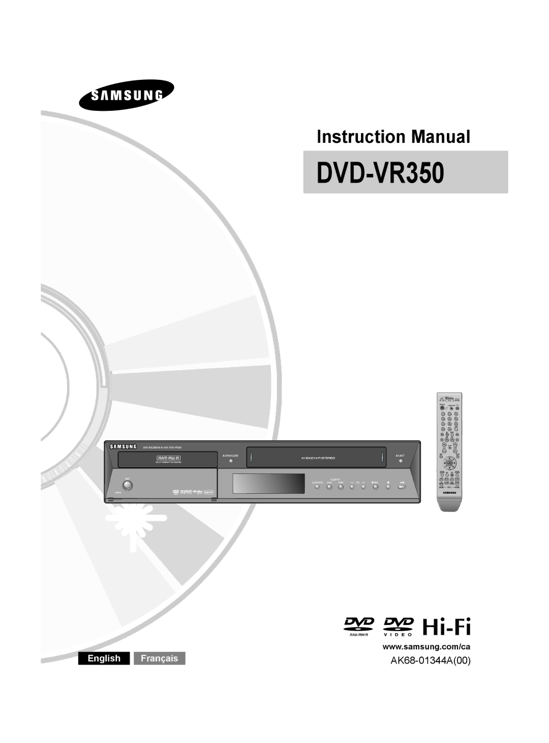 Samsung DVD-VR350 instruction manual 