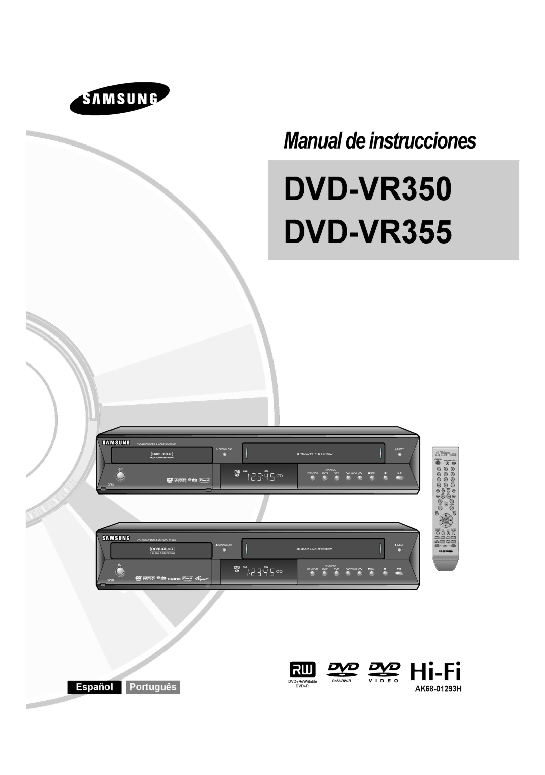 Samsung DVD-VR355/XEC, DVD-VR350/XEC, DVD-VR355/EUR, DVD-VR350/EUR manual DVD-VR350 DVD-VR355 