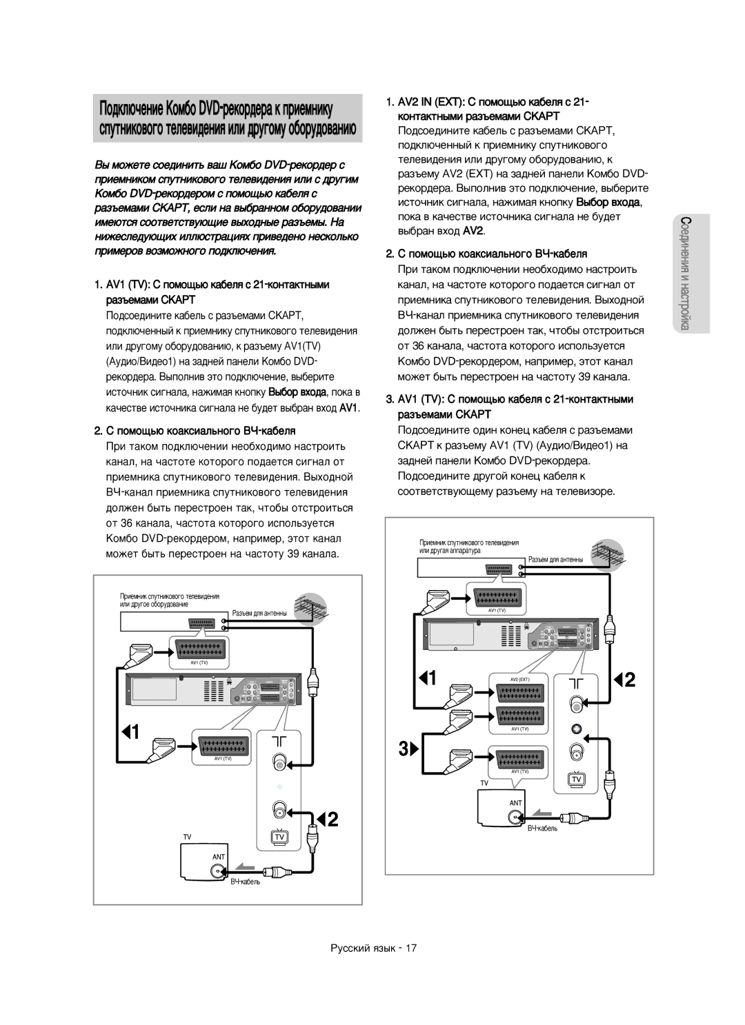 Samsung DVD-VR350/XEE manual ˚ Ïóêâúâ ÒÓÂ‰ËÌËÚ¸ ‚‡¯ äÓÏ·Ó DVD-ÂÍÓ‰Â Ò, ËÂÏÌËÍÓÏ ÒÔÛÚÌËÍÓ‚Ó„Ó ÚÂÎÂ‚Ë‰ÂÌËﬂ ËÎË Ò ‰Û„ËÏ 