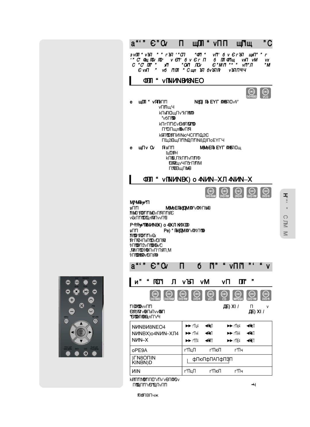 Samsung DVD-VR350/XEE manual ÑÎﬂ ‰ËÒÍ‡ DVD-VIDEO, ÑÎﬂ ‰ËÒÍ‡ DVD-RAM/DVD±RW/DVD± R, ÈÓËÒÍ ‚ ÔÂ‰ÂÎ‡ı Ù‡„ÏÂÌÚ‡ ËÎË ‰ÓÓÊÍË 