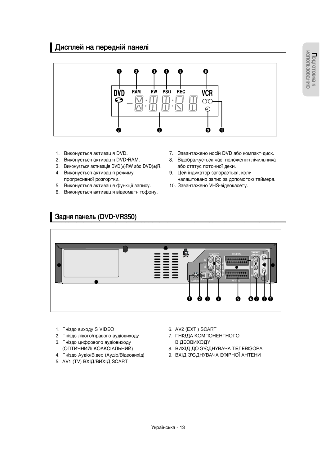 Samsung DVD-VR350/XEE manual ‡Î‡¯Úó‚‡Ìó Á‡Ôëò Á‡ ‰Óôóïó„Ó˛ Ú‡Èïâ‡, AV2 EXT. Scart 