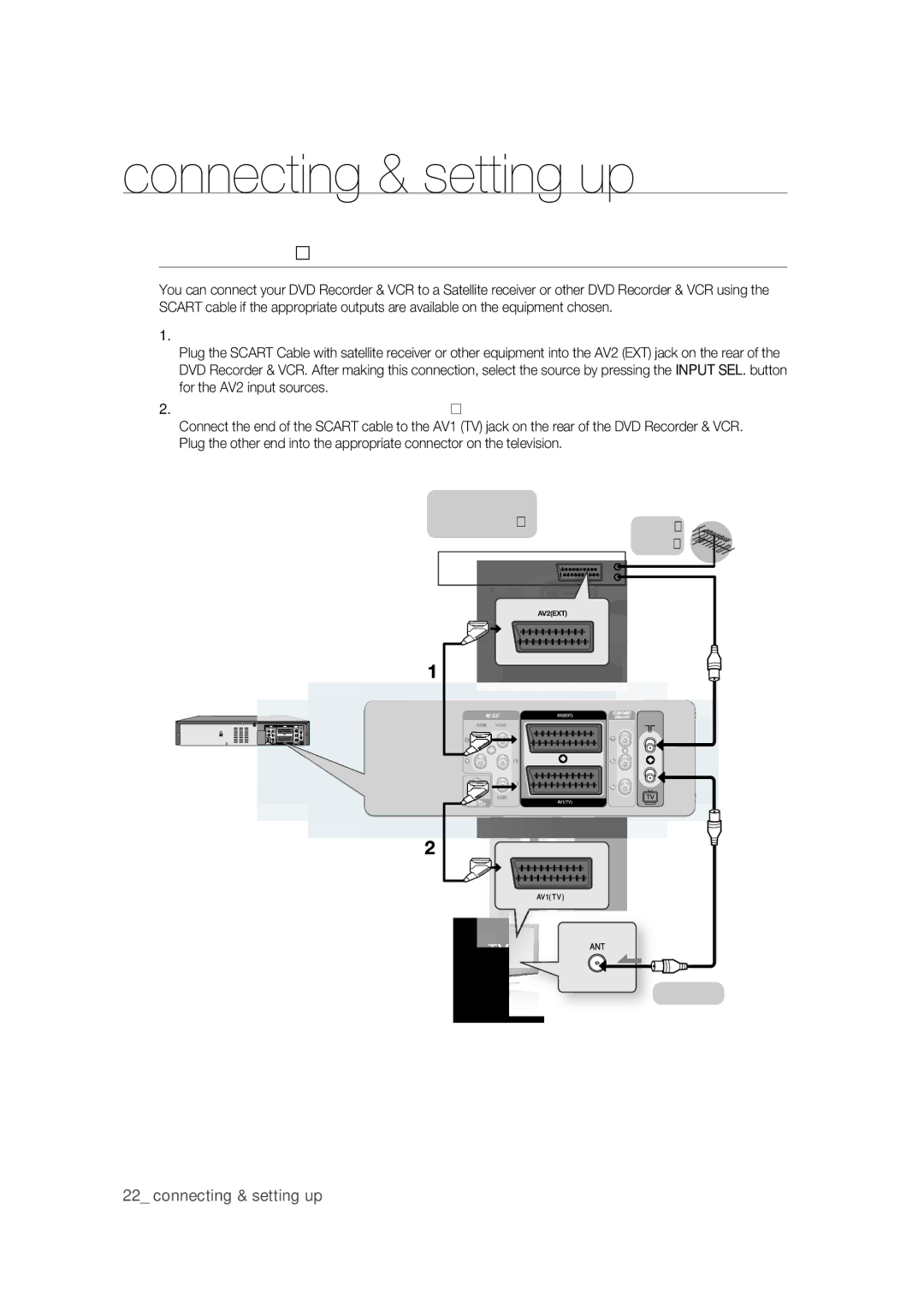 Samsung DVD-VR370/XEC, DVD-VR370/EDC, DVD-VR375/EDC manual Connecting & setting up 