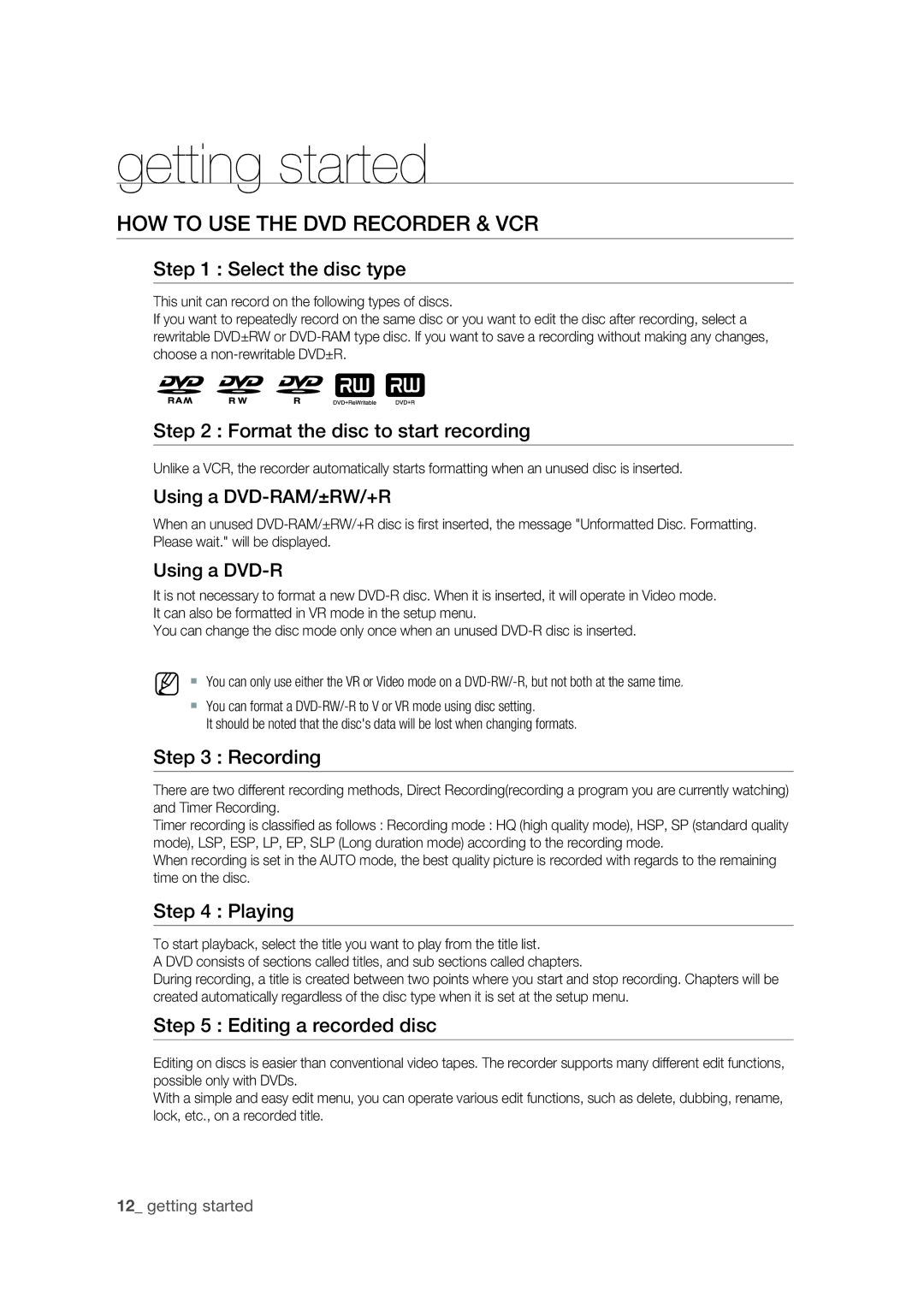 Samsung DVD-VR375 user manual HOW to USE the DVD Recorder & VCR 