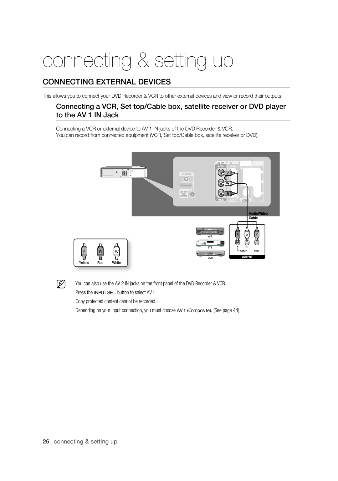 Samsung DVD-VR375 user manual Connecting External Devices 