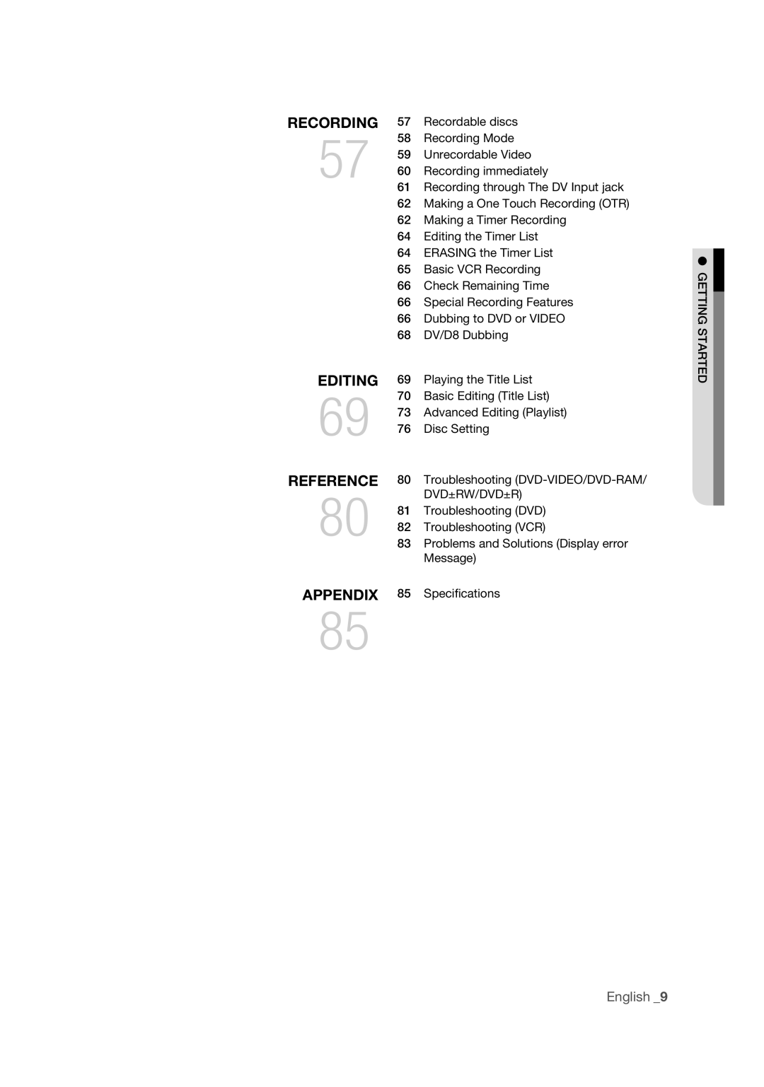 Samsung DVD-VR375 user manual Dvd±Rw/Dvd±R 